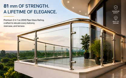 Premium Stainless Steel Pipe Bend Railings – Elegant Strength for Balconies, Staircases & Terraces