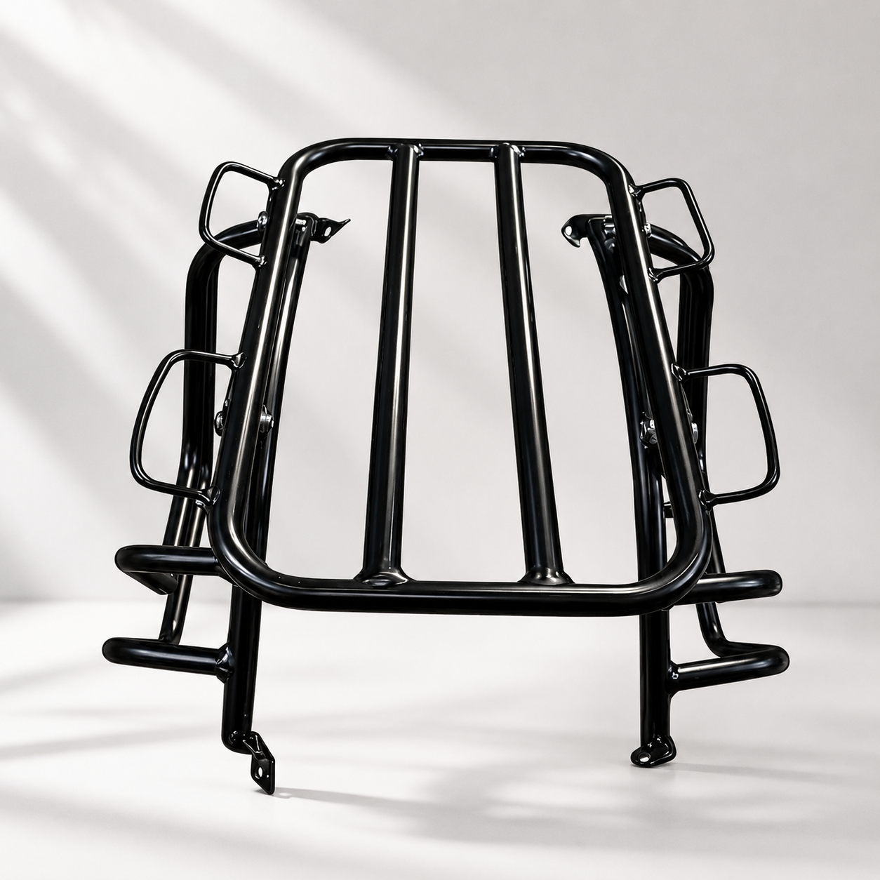 Premium Top Carrier with Saddle Stay for Jawa 42 Bobber | Heavy-Duty CRC Steel Luggage Carrier | High Load Capacity | Matte Black Finish