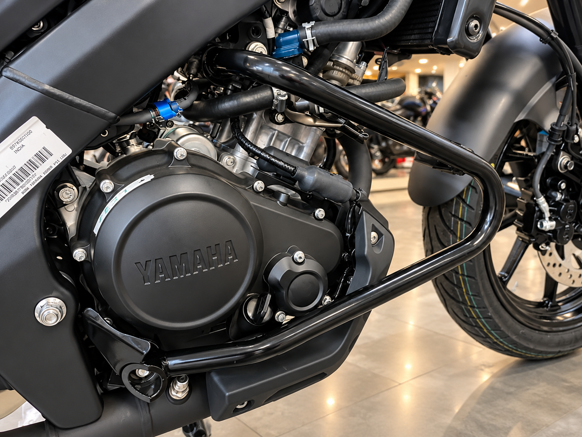 Heavy Duty Matte Black Engine Protector Guard Compatible with XSR 155 – Premium Metal Motorcycle Crash Guard